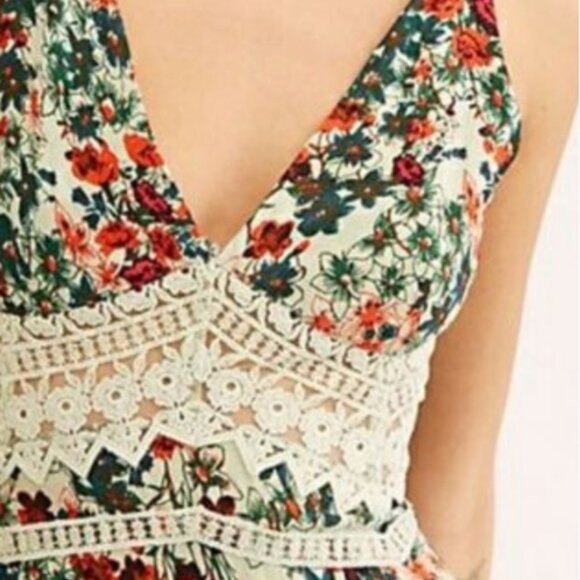 Free People Claire Floral Boho Maxi Slip Dress Sleeveless Crochet Lace NEW XS - Picture 3 of 15